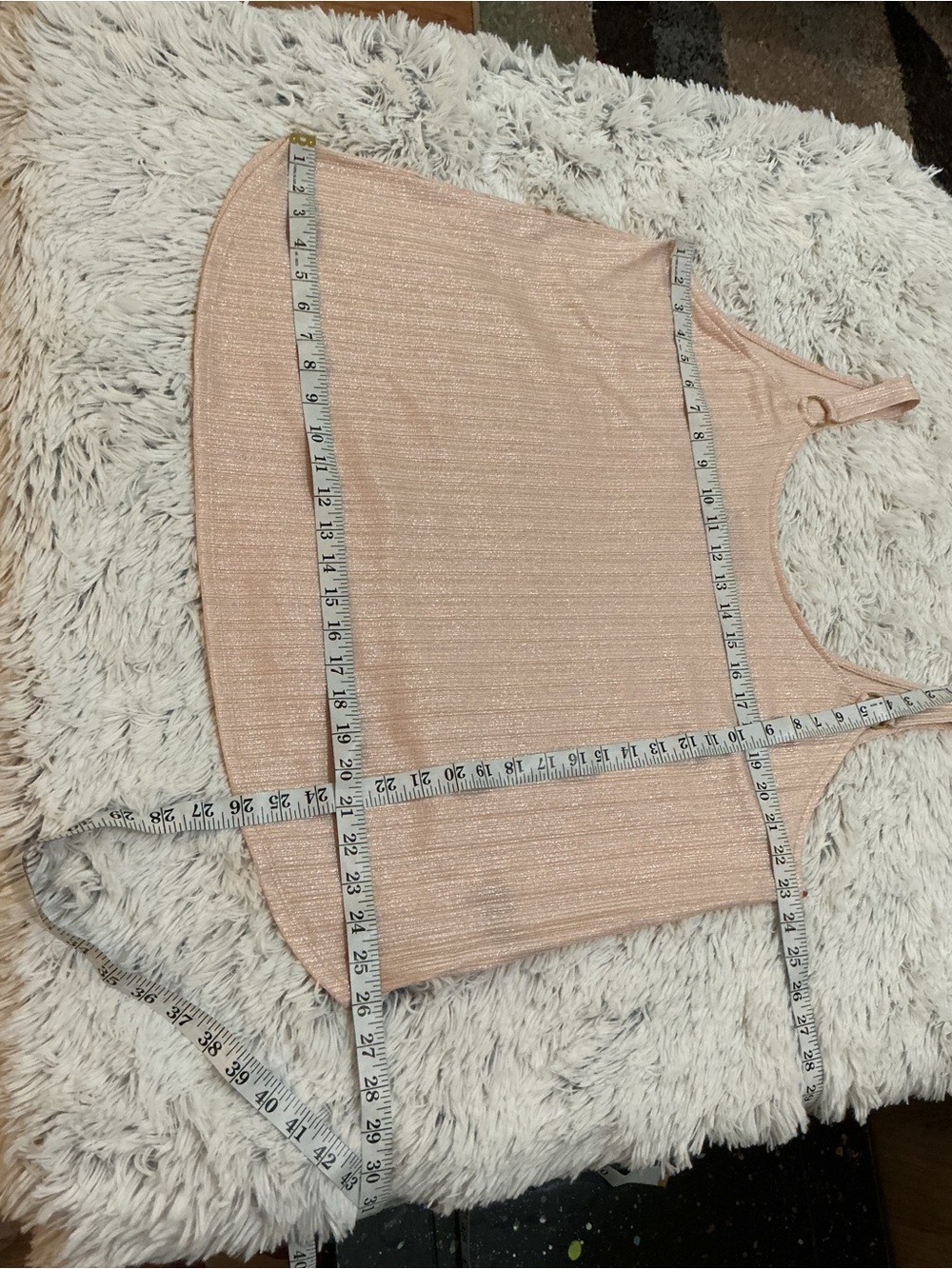 NWT Jennifer Lopez XXL Blush Pink Shimmer Ring Strap Tank Top Plus Size - Picture 5 of 11